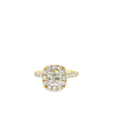Classic Cushion Cut Engagement Ring in Yellow Gold by Henri Daussi