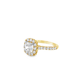Classic Cushion Cut Engagement Ring in Yellow Gold by Henri Daussi