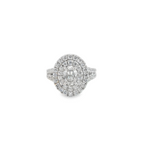 Double Halo Oval Engagement Ring by Henri Daussi