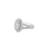 Double Halo Oval Engagement Ring by Henri Daussi