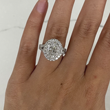 Double Halo Oval Engagement Ring by Henri Daussi