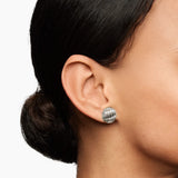Sculpted Cable Stud Earrings in Sterling Silver, 14mm