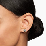 Sculpted Cable Stud Earrings in Sterling Silver, 8mm