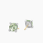 Chatelaine® Stud Earrings Sterling Silver with Prasiolite and Diamonds, 9mm