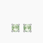 Chatelaine® Stud Earrings Sterling Silver with Prasiolite and Diamonds, 9mm