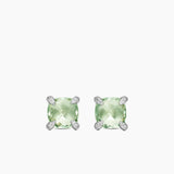 Chatelaine® Stud Earrings Sterling Silver with Prasiolite and Diamonds, 9mm