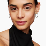 Cable Hoop Earrings in Sterling Silver, 3/4in