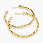 Cablespira® Hoop Earrings in 18K Yellow Gold, 1.5in