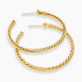 Cablespira® Hoop Earrings in 18K Yellow Gold, 1.5in