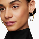 Crossover Hoop Earrings in Sterling Silver with 18K Yellow Gold, 44mm