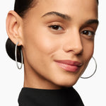 Pavé Hoop Earrings in Sterling Silver with Diamonds, 50.3mm