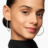 Pavé Hoop Earrings in Sterling Silver with Diamonds, 50.3mm