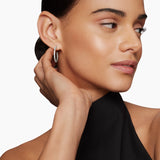PAVÉ HOOP EARRINGS Sterling Silver with Diamonds, 25.4mm