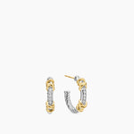 Petite Helena Wrap Hoop Earrings Sterling Silver with 18K Yellow Gold and Diamonds, 3/4in