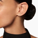 Petite Starburst Stud Earrings in 18K Yellow Gold with Diamonds, 7.5mm
