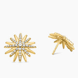 Starburst Stud Earrings 18K Yellow Gold with Diamonds, 19mm