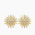 Starburst Stud Earrings 18K Yellow Gold with Diamonds, 19mm