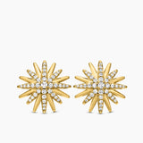Starburst Stud Earrings 18K Yellow Gold with Diamonds, 19mm