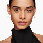 Petite Helena Wrap Hoop Earrings in Sterling Silver with 18K Yellow Gold and Diamonds, 1in