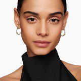 Petite Helena Wrap Hoop Earrings in Sterling Silver with 18K Yellow Gold and Diamonds, 1in