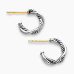 Petite Infinity Huggie Hoop Earrings in Sterling Silver with Diamonds, 3mm