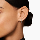 Petite Infinity Huggie Hoop Earrings in Sterling Silver with Diamonds, 3mm