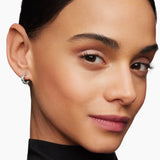 Petite X Hoop Earrings in Sterling Silver with Pavé Diamonds, 12.6mm