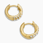Pavé Crossover Hoop Earrings in 18K Yellow Gold with Diamonds, 12mm