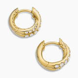 Pavé Crossover Hoop Earrings in 18K Yellow Gold with Diamonds, 12mm