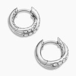 Pavé Crossover Hoop Earrings 18K White Gold with Diamonds, 12mm