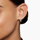 Pavé Crossover Hoop Earrings 18K White Gold with Diamonds, 12mm