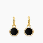 Petite DY Elements® Drop Earrings 18K Yellow Gold with Black Onyx and Diamonds, 22.6mm