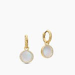 Petite DY Elements® Drop Earrings 18K Yellow Gold with Mother of Pearl and Diamonds, 22.6mm