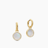 Petite DY Elements® Drop Earrings 18K Yellow Gold with Mother of Pearl and Diamonds, 22.6mm