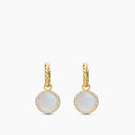 Petite DY Elements® Drop Earrings 18K Yellow Gold with Mother of Pearl and Diamonds, 22.6mm