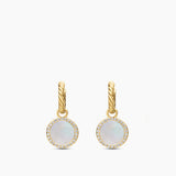 Petite DY Elements® Drop Earrings 18K Yellow Gold with Mother of Pearl and Diamonds, 22.6mm