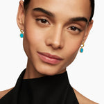 Petite DY Elements® Drop Earrings in 18K Yellow Gold with Turquoise and Diamonds, 22.6mm
