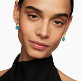 Petite DY Elements® Drop Earrings in 18K Yellow Gold with Turquoise and Diamonds, 22.6mm