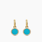 Petite DY Elements® Drop Earrings in 18K Yellow Gold with Turquoise and Diamonds, 22.6mm