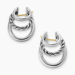 DY Mercer® Three Row Hoop Earrings Sterling Silver, 21mm