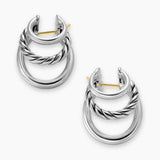 DY Mercer® Three Row Hoop Earrings Sterling Silver, 21mm
