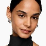 DY Mercer® Three Row Hoop Earrings Sterling Silver, 21mm