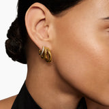 DY Mercer® Three Row Hoop Earrings 18K Yellow Gold with Diamonds, 21mm
