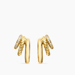 DY Mercer® Three Row Hoop Earrings 18K Yellow Gold with Diamonds, 21mm