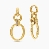 DY Mercer Circular Drop Earrings in 18K Yellow Gold with Diamonds, 50mm