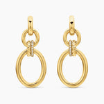 DY Mercer Circular Drop Earrings in 18K Yellow Gold with Diamonds, 50mm