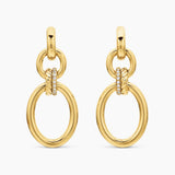 DY Mercer Circular Drop Earrings in 18K Yellow Gold with Diamonds, 50mm