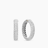 DY MERCER® HOOP EARRINGS Sterling Silver with Diamonds, 25.4mm