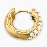DY MERCER® MICRO HOOP EARRINGS 18K Yellow Gold with Diamonds, 13.5mm