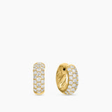 DY MERCER® MICRO HOOP EARRINGS 18K Yellow Gold with Diamonds, 13.5mm